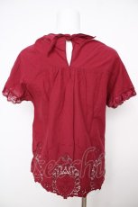 画像2: axes femme / レースフレーム刺繍プルオーバー M ワイン Y-26-07-24-049-AX-TO-SZ-ZY (2)