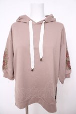 画像1: axes femme / 袖花刺繍パーカープルオーバー M 茶 Y-26-07-24-050-AX-TO-SZ-ZY (1)