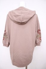 画像2: axes femme / 袖花刺繍パーカープルオーバー M 茶 Y-26-07-24-050-AX-TO-SZ-ZY (2)