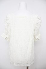 画像2: axes femme / スクエアネック総レースブラウス M 白 Y-26-07-24-051-AX-BL-SZ-ZY (2)