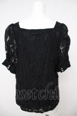画像2: axes femme / スクエアネック総レースブラウス M 黒 Y-26-07-24-052-AX-BL-SZ-ZY (2)