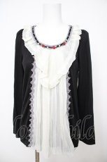 画像1: axes femme / シフォン切替カットソー  黒 Y-26-07-24-058-AX-TO-SZ-ZY (1)