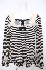 画像1: axes femme / ボーダーカットソー  生成り Y-26-07-24-064-AX-TO-SZ-ZY (1)