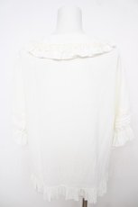 画像2: 幽三巷（海外ロリータブランド） / フリルブラウス L オフシロ Y-26-07-24-077-LO-BL-SZ-ZY (2)