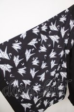 画像3: NieR Clothing / 着物風袖ブロッキングシャツ【折鶴】 F 黒 Y-26-07-24-079-PU-BL-SZ-ZY (3)