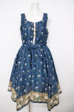 画像1: axes femme / Mulhouse Collection フラワーパネル柄イレヘムワンピース M 紺 Y-26-07-24-089-AX-OP-SZ-ZY (1)