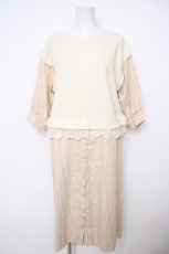画像1: axes femme / ドッキングシャツワンピース F ベージュ Y-26-07-24-097-AX-OP-SZ-ZY (1)