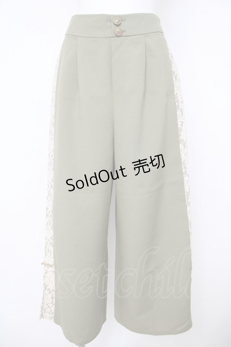 画像1: axes femme / チャイナ釦スリットパンツ M グリーン Y-26-07-24-113-AX-PA-SZ-ZY (1)