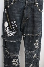 画像3: Deorart / ダメージ加工入りデニムパンツ S 黒 Y-26-07-24-116-PU-PA-SZ-ZY (3)