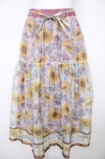 画像1: axes femme / ひまわり柄シアースカート M ピンク Y-26-07-24-123-AX-SK-SZ-ZY (1)