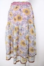 画像2: axes femme / ひまわり柄シアースカート M ピンク Y-26-07-24-123-AX-SK-SZ-ZY (2)