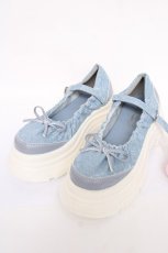 画像1: m petit by misako / AMレースバレエシューズ L サックス Y-26-07-24-021-LO-SH-SZ-ZY (1)