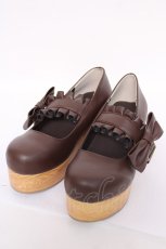 画像1: m petit by misako / 木底風スニーカー s 茶 Y-26-07-24-023-LO-SH-SZ-ZY (1)