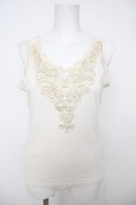 画像1: axes femme / ラメ刺繍タンクトップ M 生成り Y-26-07-24-025-AX-TO-SZ-ZY (1)