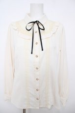 画像1: axes femme / デコルテレース切替ブラウス M 生成り Y-26-07-24-031-AX-BL-SZ-ZY (1)