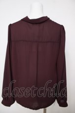 画像2: axes femme / 刺繍入りボータイブラウス M ワイン Y-26-07-24-034-AX-BL-SZ-ZY (2)