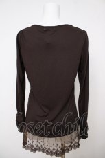 画像2: axes femme / レースデザインカットソー M 茶 Y-26-07-24-037-AX-TO-SZ-ZY (2)
