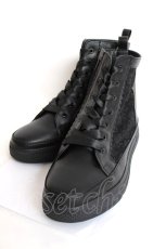 画像1: axes femme / レースハイカットスニーカー L 黒 Y-26-07-25-001-AX-SH-SZ-ZY (1)