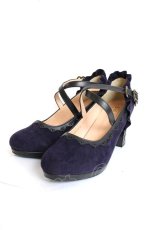 画像1: axes femme / リボン付きストラップパンプス L パープル Y-26-07-25-003-AX-SH-SZ-ZY (1)