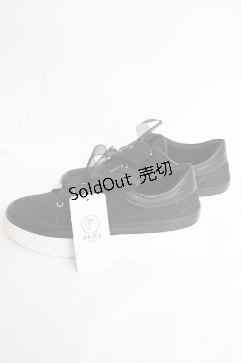 画像2: axes femme / フェミニンレーススニーカー L 黒 Y-26-07-25-022-AX-SH-SZ-ZY (2)