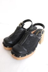 画像1: axes femme / スタッズデザインレースサボ L 黒 Y-26-07-25-029-AX-SH-SZ-ZY (1)