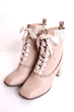 画像1: axes femme / レースアップショートブーツ L ピンク Y-26-07-25-032-AX-SH-SZ-ZY (1)