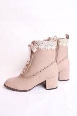 画像2: axes femme / レースアップショートブーツ L ピンク Y-26-07-25-032-AX-SH-SZ-ZY (2)