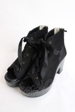 画像1: axes femme / レースアップブーサン L 黒 Y-26-07-25-035-AX-SH-SZ-ZY (1)