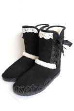 画像1: axes femme / レースアップムートンブーツ L 黒 Y-26-07-25-004-AX-SH-SZ-ZY (1)