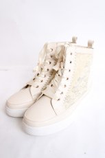 画像1: axes femme / レースハイカットスニーカー L 白 Y-26-07-25-037-AX-SH-SZ-ZY (1)