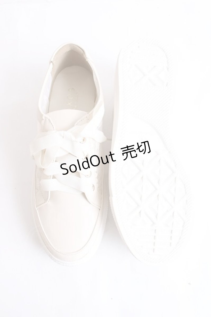 画像5: axes femme / レース切替フラットスニーカー L 生成り Y-26-07-25-045-AX-SH-SZ-ZS (5)