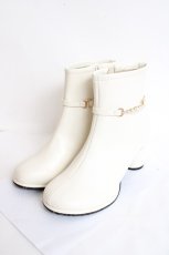 画像1: axes femme / ベルトデザインショートブーツ L 生成り Y-26-07-25-005-AX-SH-SZ-ZY (1)
