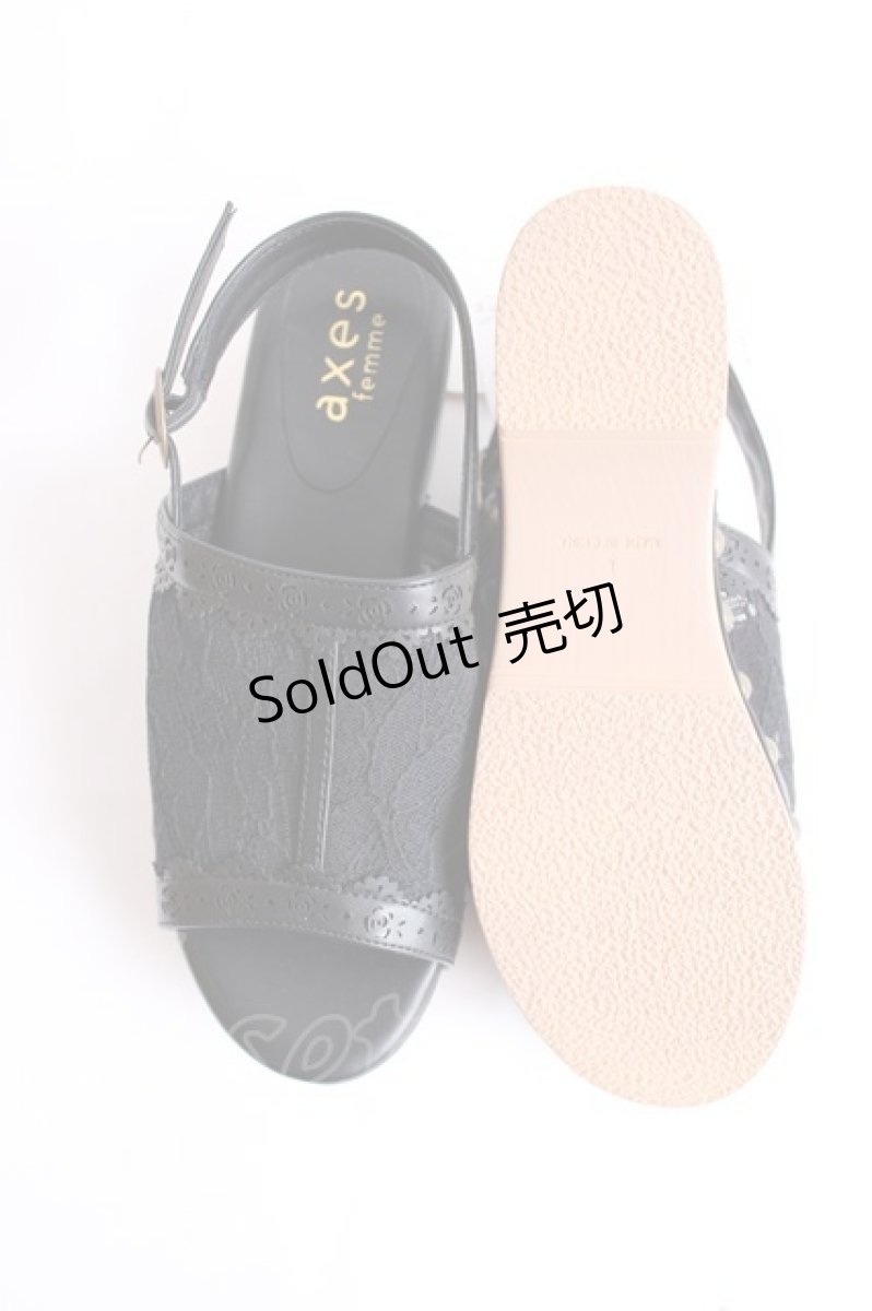 画像5: axes femme / レースサボサンダル L 黒 Y-26-07-25-052-AX-SH-SZ-ZY (5)