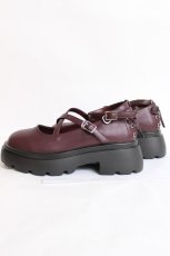 画像2: axes femme / 厚底クロスストラップシューズ L ワイン Y-26-07-25-006-AX-SH-SZ-ZY (2)