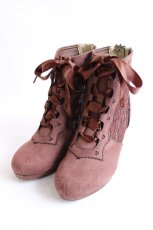 画像1: axes femme / チュールレースアップブーツ L 茶 Y-26-07-25-058-AX-SH-SZ-ZY (1)