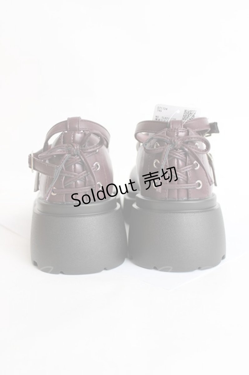 画像3: axes femme / 厚底クロスストラップシューズ L ワイン Y-26-07-25-006-AX-SH-SZ-ZY (3)