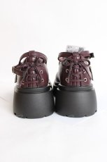 画像3: axes femme / 厚底クロスストラップシューズ L ワイン Y-26-07-25-006-AX-SH-SZ-ZY (3)