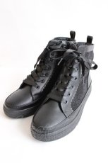 画像1: axes femme / レースハイカットスニーカー L 黒 Y-26-07-25-060-AX-SH-SZ-ZY (1)