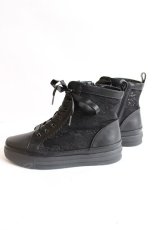 画像2: axes femme / レースハイカットスニーカー L 黒 Y-26-07-25-060-AX-SH-SZ-ZY (2)