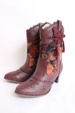 画像1: axes femme / 蝶ウエスタンミドルブーツ L ワイン Y-26-07-25-064-AX-SH-SZ-ZY (1)