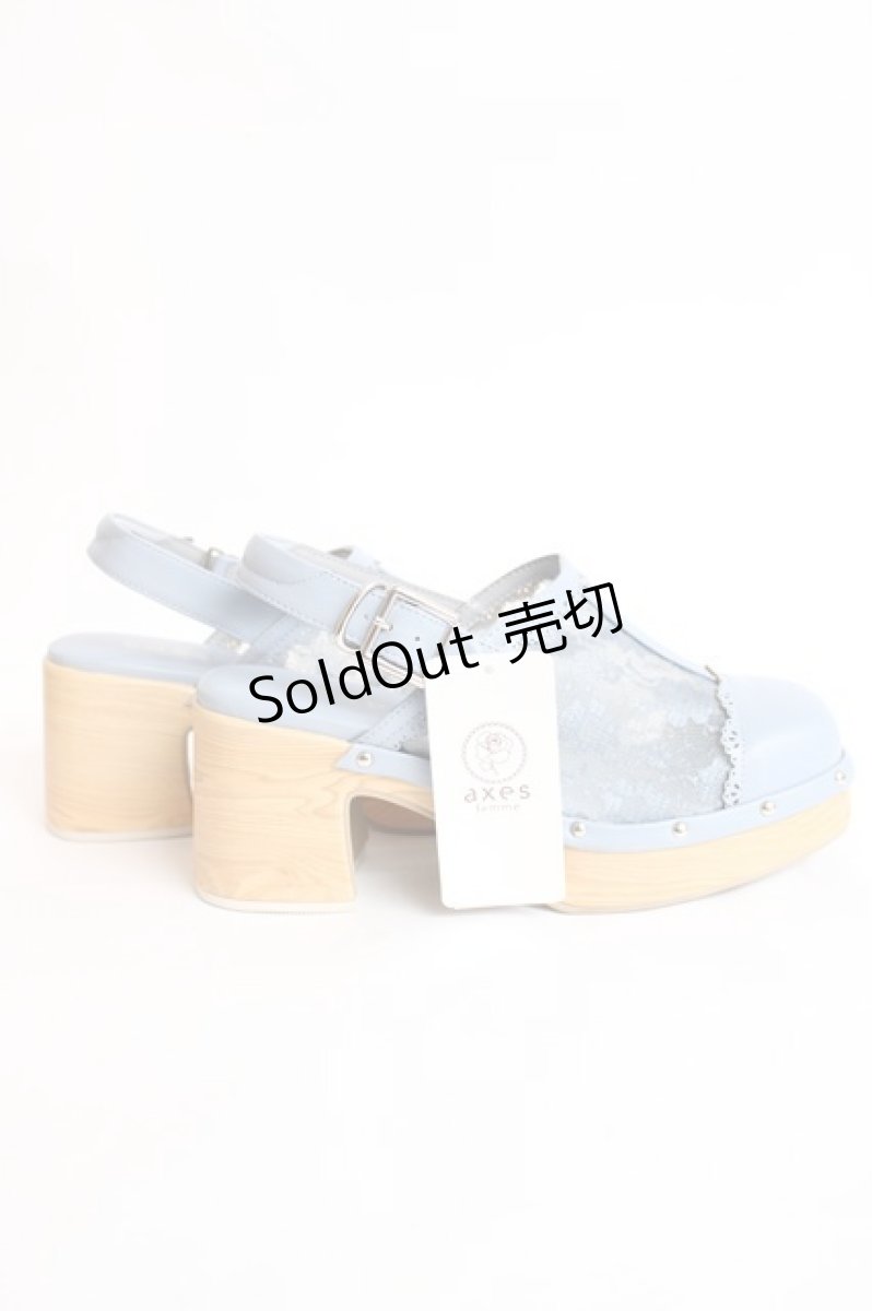 画像4: axes femme / スタッズデザインレースサボ L サックス Y-26-07-25-065-AX-SH-SZ-ZY (4)