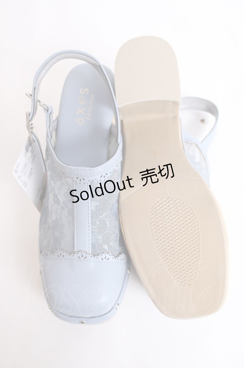 画像5: axes femme / スタッズデザインレースサボ L サックス Y-26-07-25-065-AX-SH-SZ-ZY (5)