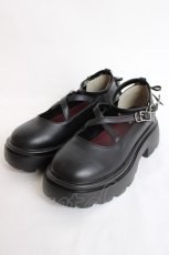 画像1: axes femme / 厚底クロスストラップシューズ L 黒 Y-26-07-25-007-AX-SH-SZ-ZY (1)
