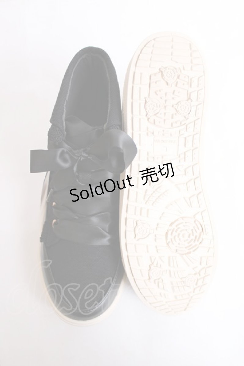 画像5: axes femme / 折り返しレーススニーカー L 黒 Y-26-07-25-067-AX-SH-SZ-ZY (5)
