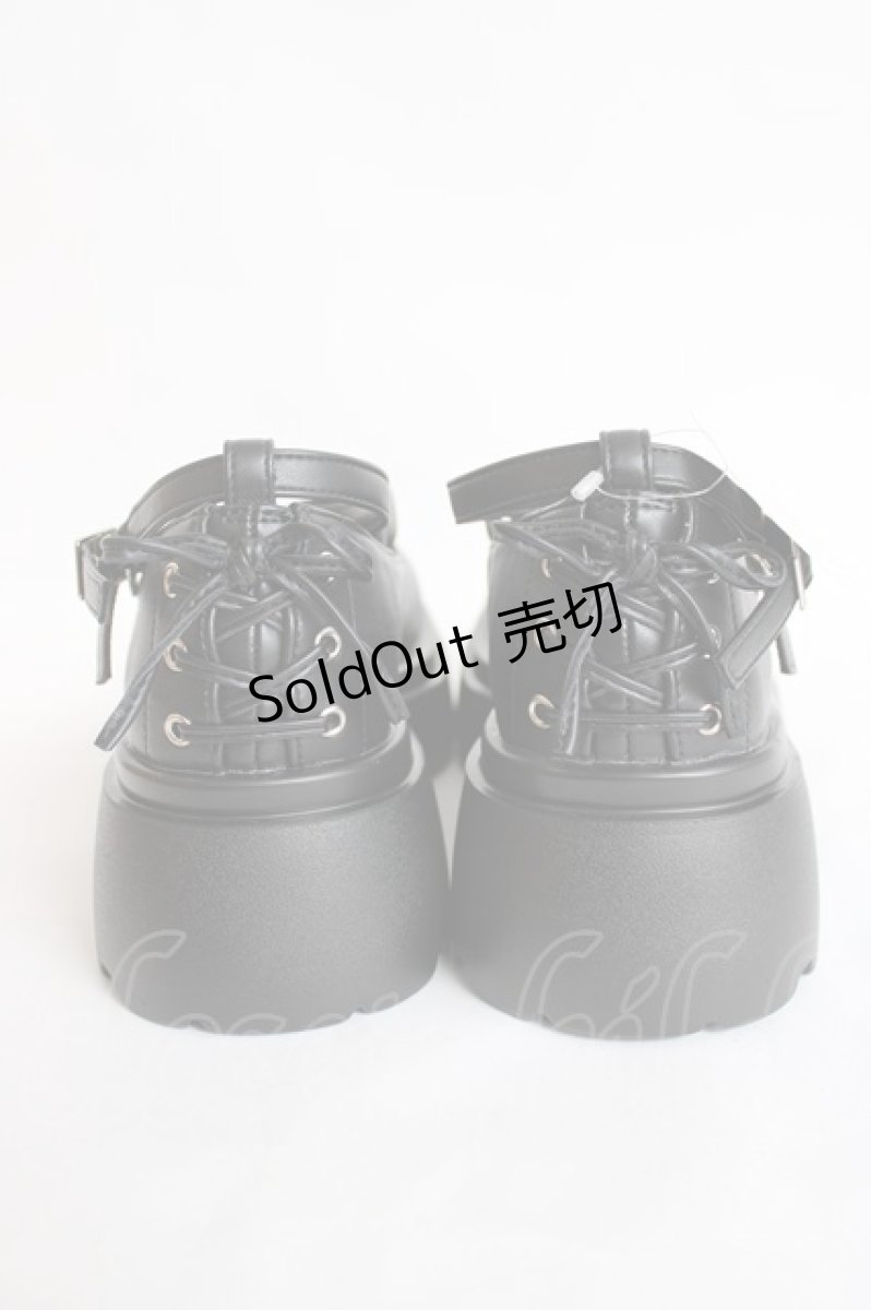 画像3: axes femme / 厚底クロスストラップシューズ L 黒 Y-26-07-25-007-AX-SH-SZ-ZY (3)