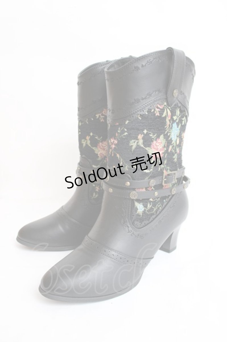 画像1: axes femme / ベルト付ミドルウエスタン L 黒 Y-26-07-25-076-AX-SH-SZ-ZY (1)