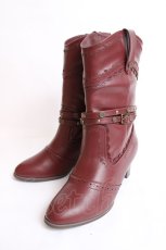 画像1: axes femme / ベルト付ミドルウエスタン L ワイン Y-26-07-25-077-AX-SH-SZ-ZY (1)