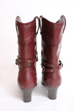 画像3: axes femme / ベルト付ミドルウエスタン L ワイン Y-26-07-25-077-AX-SH-SZ-ZY (3)