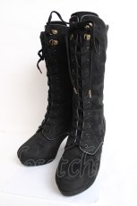 画像1: axes femme POETIQUE / 刺繍レースアップブーツ L 黒 Y-26-07-25-087-AX-SH-SZ-ZY (1)