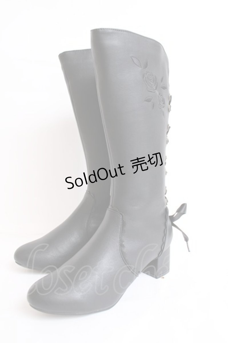 画像1: axes femme / バックレースアップブーツ M 黒 Y-26-07-25-088-AX-SH-SZ-ZY (1)